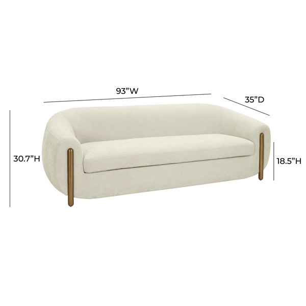 Furniture Edit Lina Cream Textured Linen Sofa