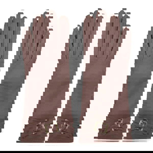 Infinity Leather Women's Genuine Leather Adjustable Wrist Buckle Gloves