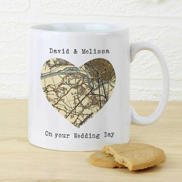 Personalised 'Where We Met' Map Mug - close-up detail