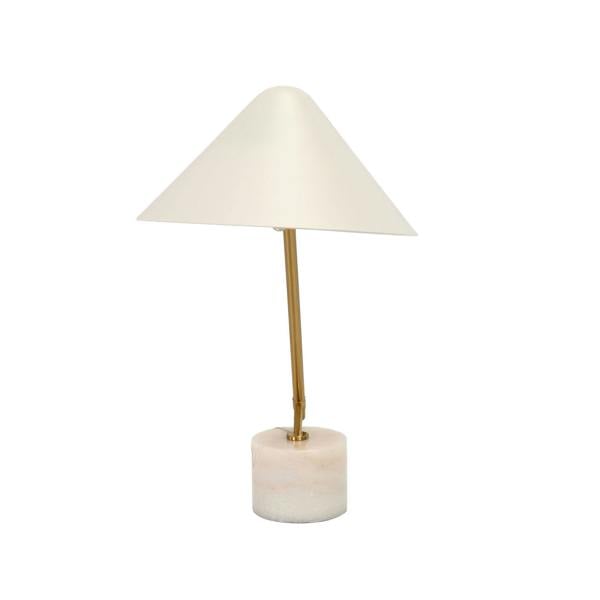 Angel Cerdá Table lamp in white steel and polished gold steel with porcelain marble base 8119