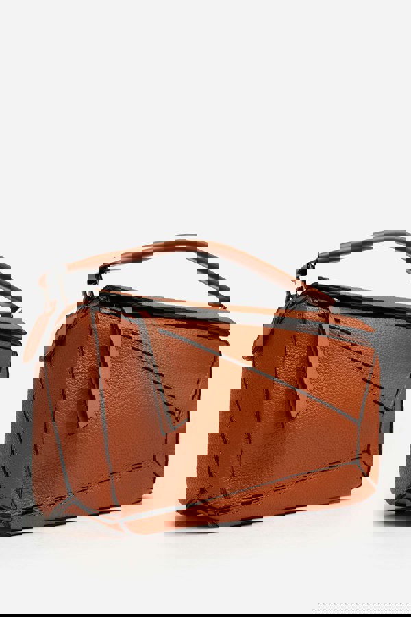 Where's That From Abrazo Geometric Top Handle Bag in Tan