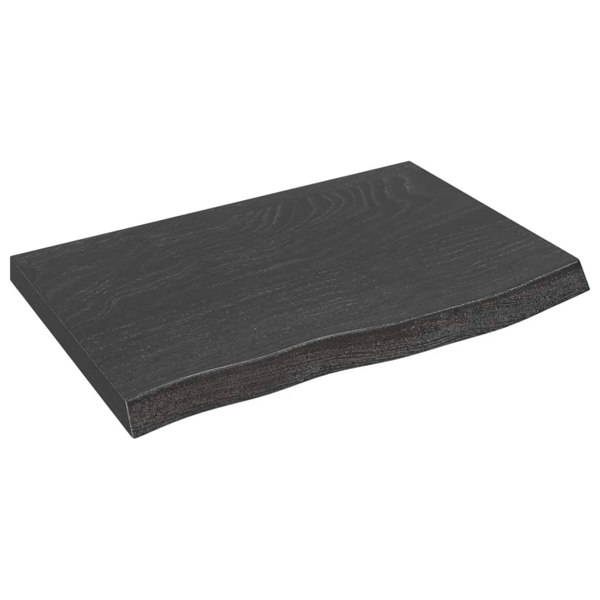 Berkfield Wall Shelf Dark Grey 60x40x4 cm Treated Solid Wood Oak