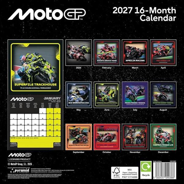 Moto GP Calendar 2027, Wall Calendars, Month To View, Sports, Gift