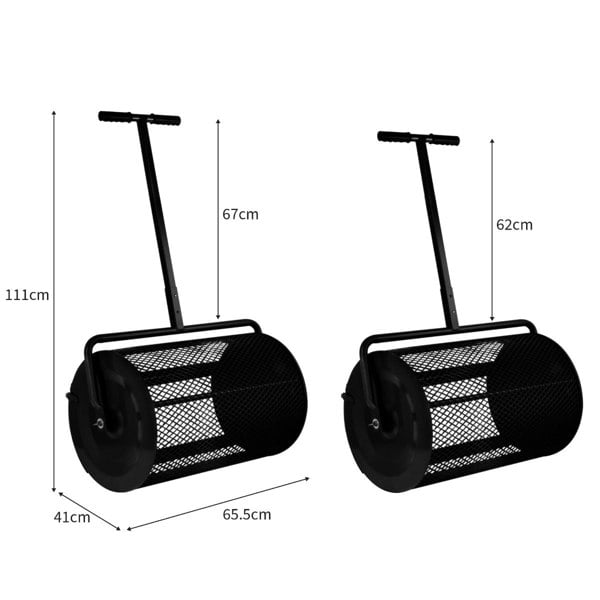 T-mech Compost & Peat Moss Spreader - Black