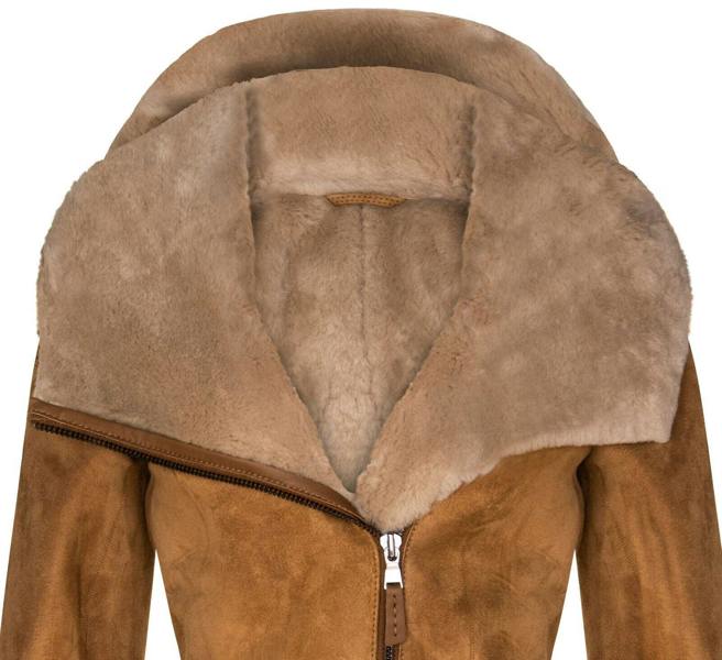 Infinity Leather Womens Merino Sheepskin Hooded Coat-Antioch