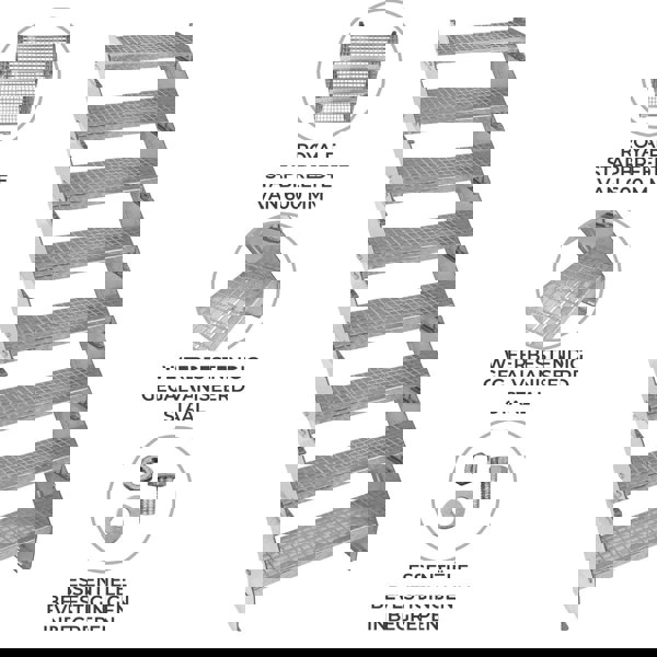 Monstershop Adjustable 8 Section Galvanised Staircase - 600mm Wide