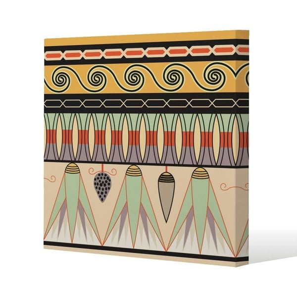 Benjamin Tate Design Egyptian pattern Slim Style Canvas Print  50x50cm , 15mm Slim Real wood.