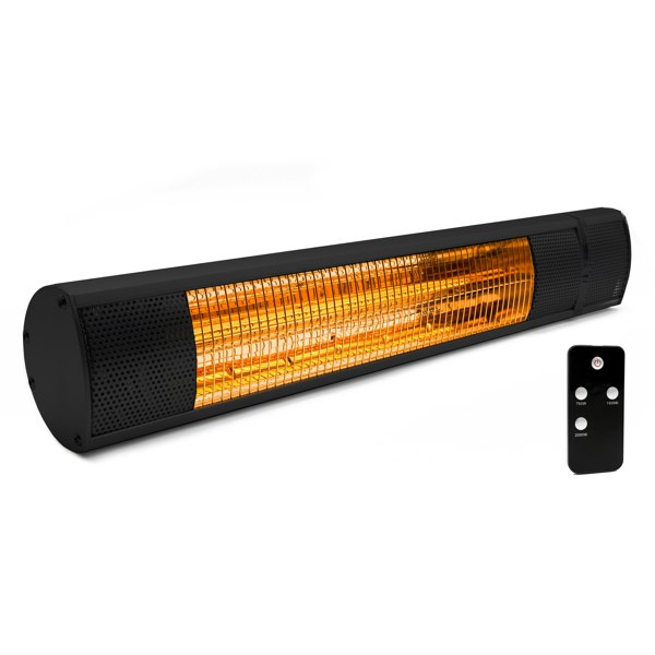 Castle Heaters - 2KW Infrared Outdoor Garden Patio Heater KMH-20R Wall Mounted with Remote Control