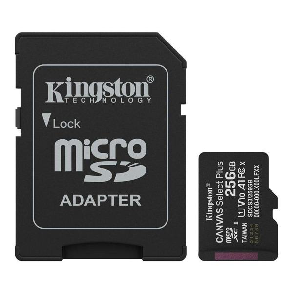 Kingston Canvas Select Plus MicroSD 150MBs Class 10 256GB with Adapter