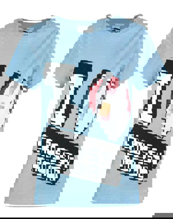 Crossy Road Girls Blue Chicken Mascot Short Sleeved T-Shirt