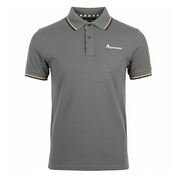 Aquascutum Mens Tipped Polo Shirt - Grey