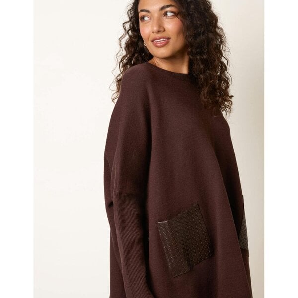 Blue Vanilla Oversized Jumper With Patch Pockets