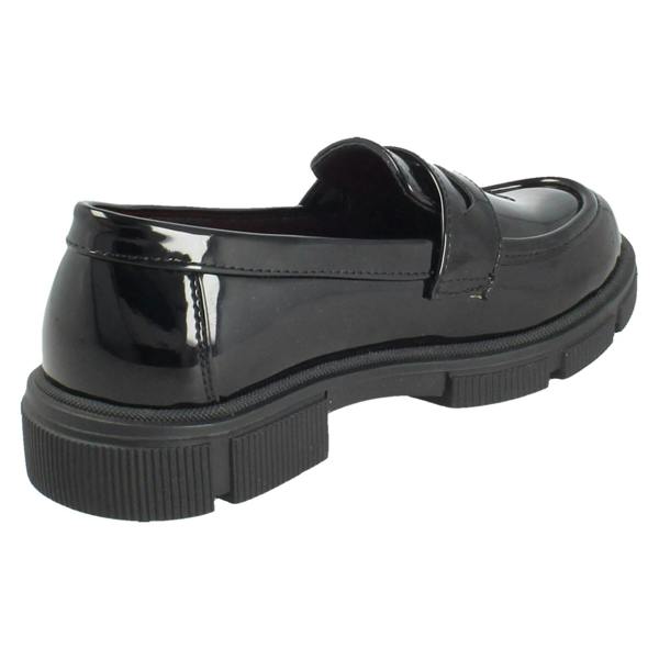 Pineapple Girls Pineapple Black Slip On Loafer School Shoes H2713