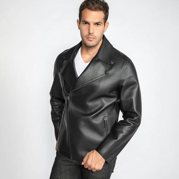 The Maverick Leather Moto Jacket - Premium Men's Patterned Shirt by Claudio Lugli | Bold Design, Tailored Fit, Best Printed Shirts