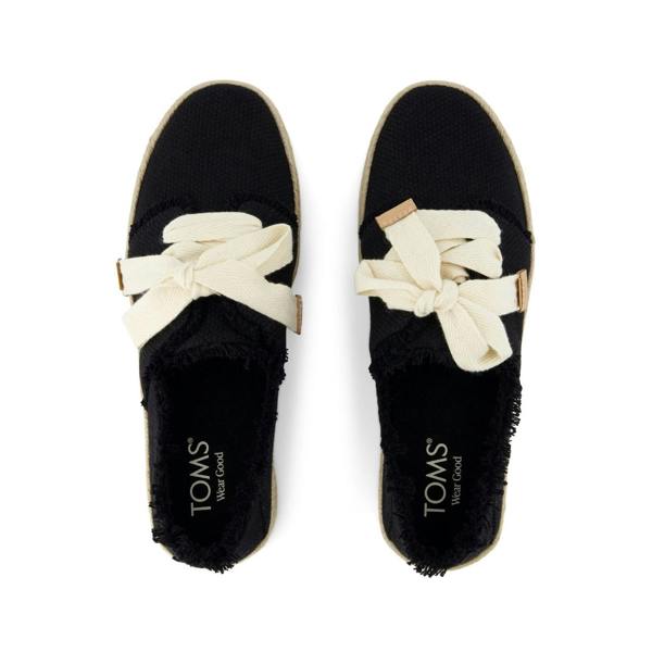 Toms CAROLINA LACE UP Shoes Espadrille   in  Black