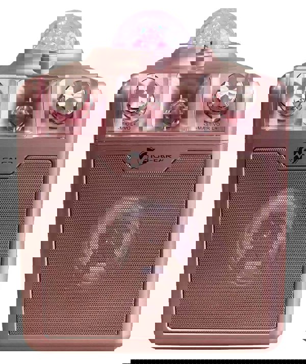 N-Gear | Disco Star 710 Space Pink Bluetooth Speaker Karaoke Set Party Box with Star Projector & 2 Microphones