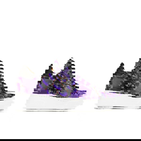 Embassy London Exstatic - Low Purple - Men's low top white sole Italian leather trainer