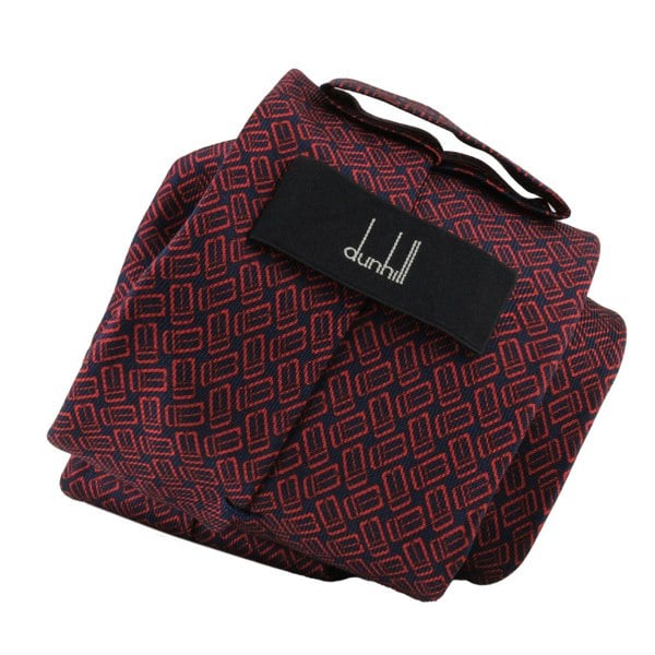 Dunhill luxurious mulberry silk tie in a harness buckle pattern