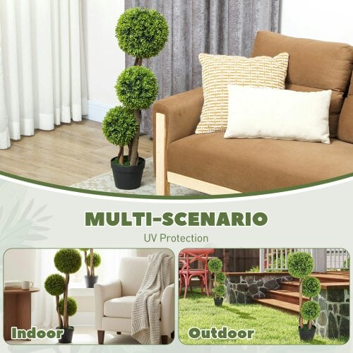 Wyld Haus Fidole Set Of 2 Artificial Boxwood Ball Topiary Trees In Pots For Indoor And Outdoor Use
