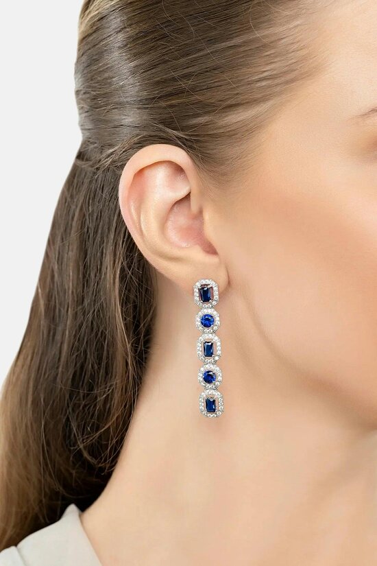 Latelita Whistledown Sapphire Gemstone Earrings Silver