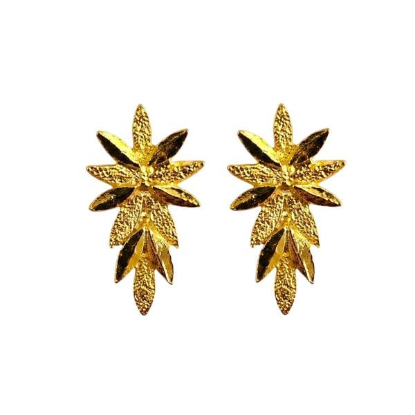 Gold Trip Vintage Textured Flower Earrings