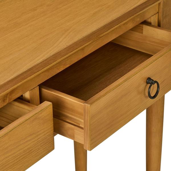 Statement Furniture Blenheim Oak Console Table. Slimline Wooden Hall Table with Storage