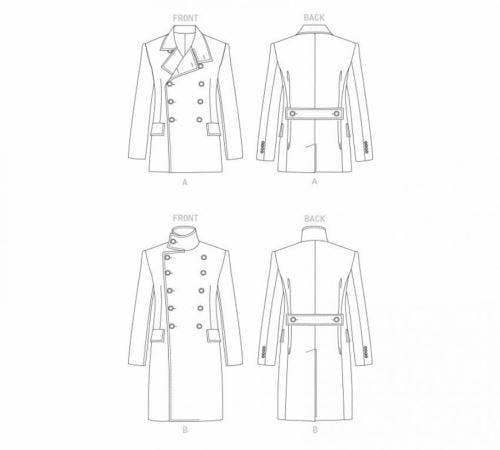 Vogue Sewing Pattern 1853, Coats for Men, MUU (34-36-38-40) - Intermediate