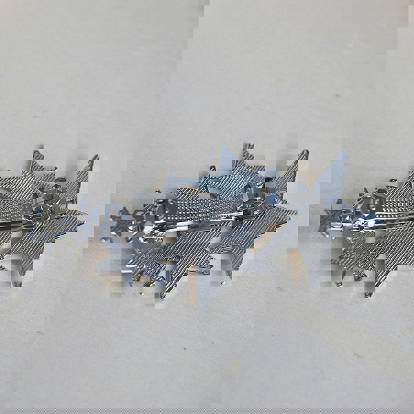 silver star hair clip back