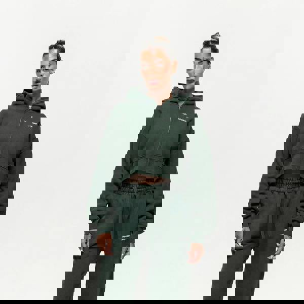 Good For Nothing Green Vintage Wash Cropped Zip Through Hoodie - Green Image 3