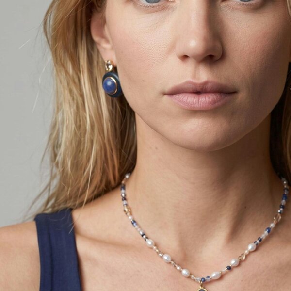 Uchi & Soto Enso Crystal Necklace with Sodalite Pendant