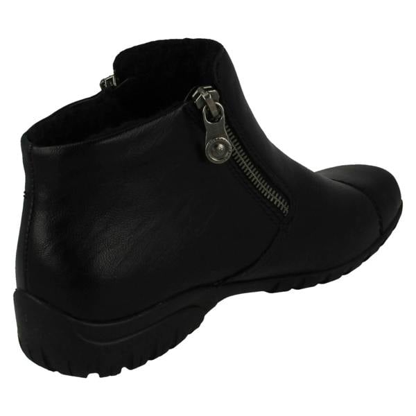 Rieker Ladies Rieker Dual Zip Fleece Lined Ankle Boots L4663