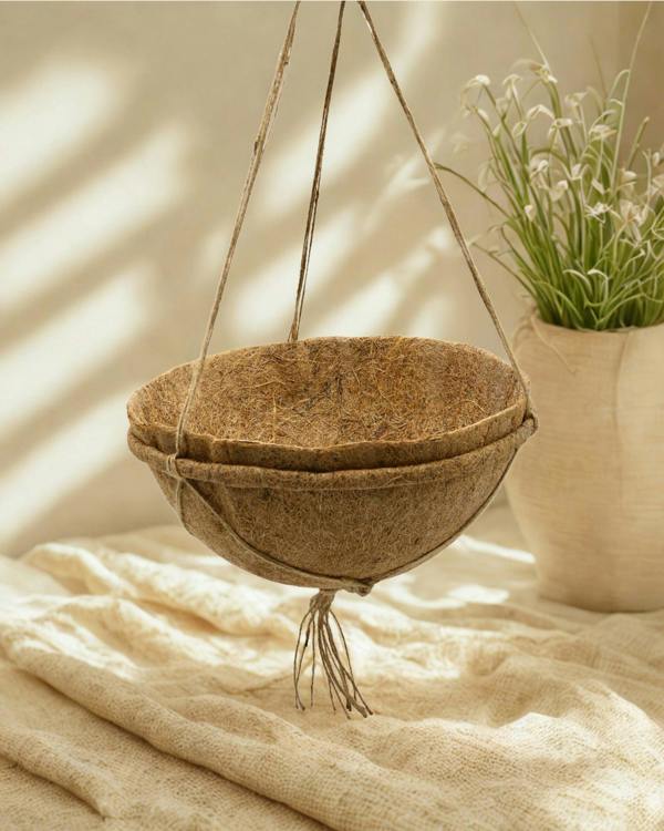 CoirProducts Hanging Baskets | Premium Biodegradable Coconut Fibre Baskets for Flowers, Herbs & Container Plants