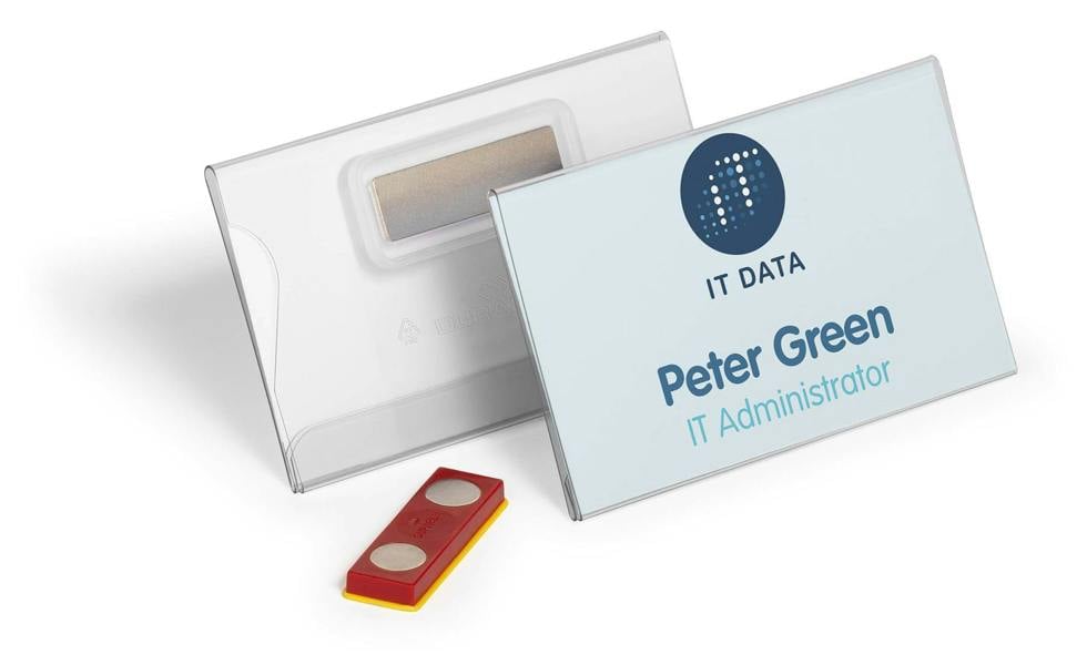 Durable CLICK FOLD Magnet Name Tag Badge Holders | 25 Pack | 54 x 90mm