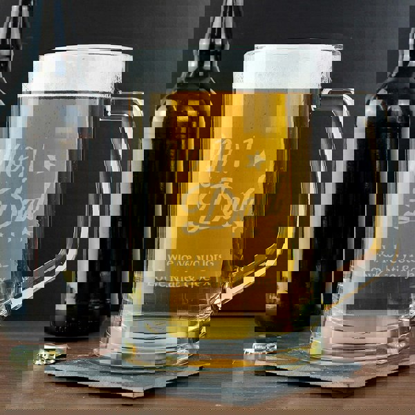 Personalised Memento Company Personalised No.1 Dad Glass Pint Stern Tankard