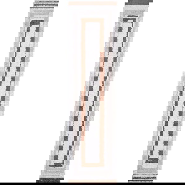 Moodi Shaggy Cream/Brown Rug, Bordered design, easy to clean, fluffy pile| THE RUGS