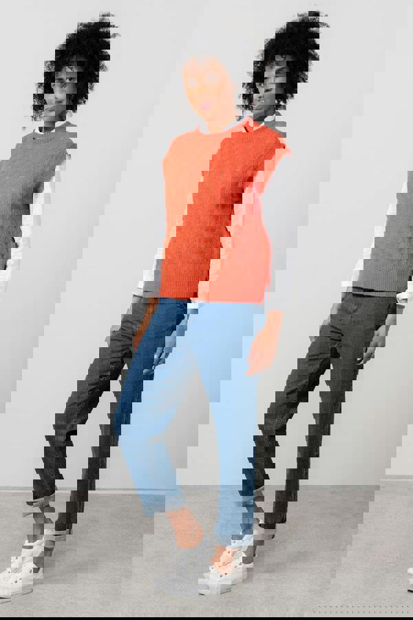 Lily & Me Wallace Pointelle Knit Tank Red