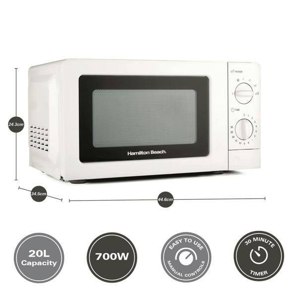 Hamilton Beach 20L Standard Microwave - White