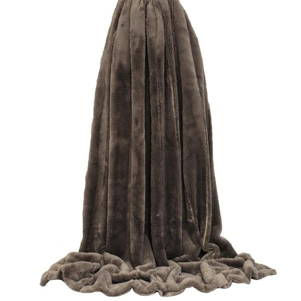 Riva Home Empress Faux Fur Throw - Taupe