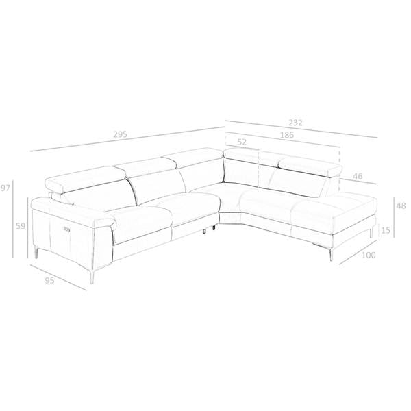 Angel Cerdá Relax corner sofa in mink leather 6042/6043