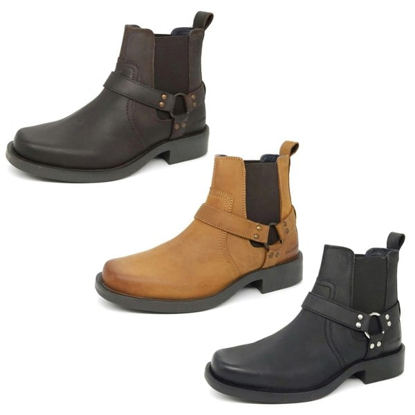 HX London Malden Western Ankle Biker Boots
