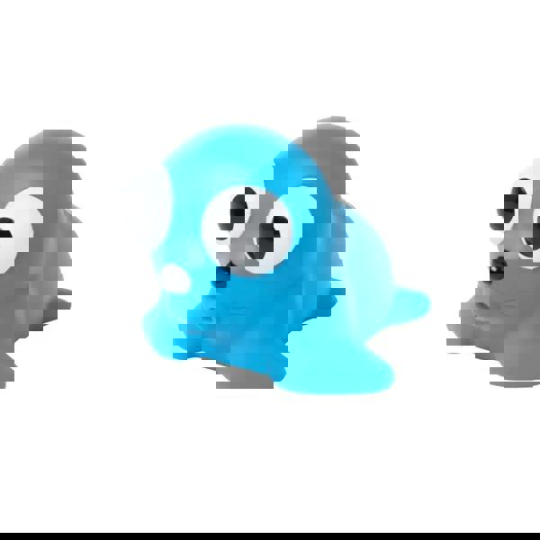 Float Friend blue rubber water toy with googly eyes and nose
