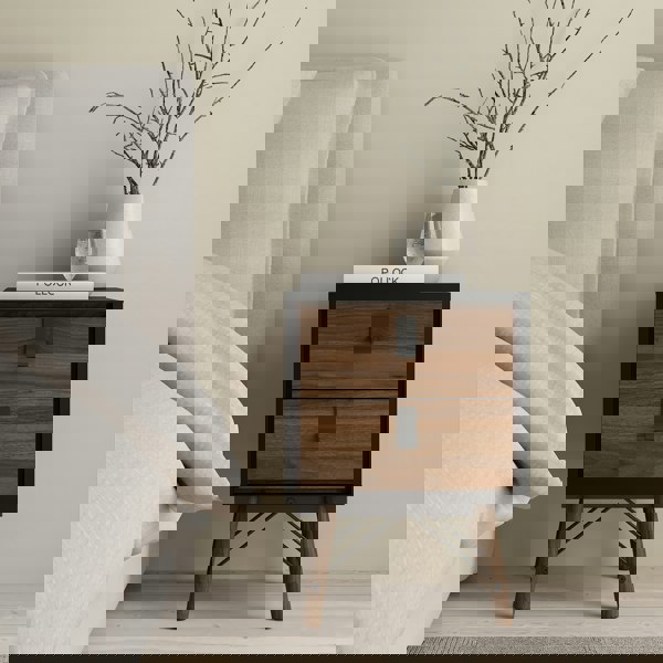 Furniture To Go Ry Bedside cabinet 2 drawer in Matt Black Walnut