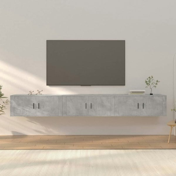 Berkfield Wall-mounted TV Cabinets 3 pcs Concrete Grey 100x34.5x40 cm
