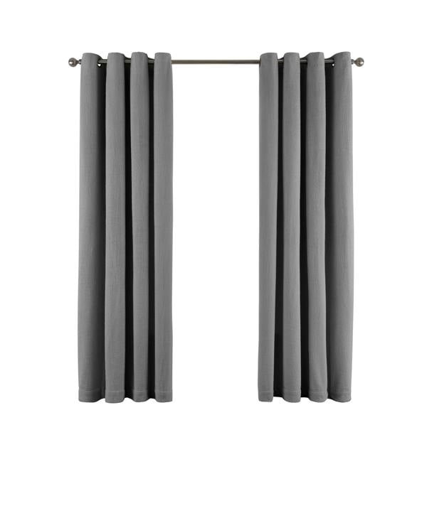 Smart Living Teddy Fleece Eyelet Curtain - Grey