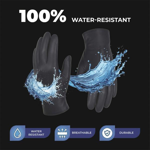 Infinity Leather Men’s Italian Leather Warm Wool Lining Winter Stich Design Gloves - M-LGV-205