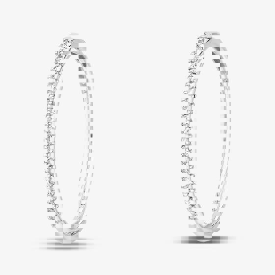 T. H. Baker 9ct White Gold 0.08ct Diamond Pavé Set Half Eternity Ring TH014835R