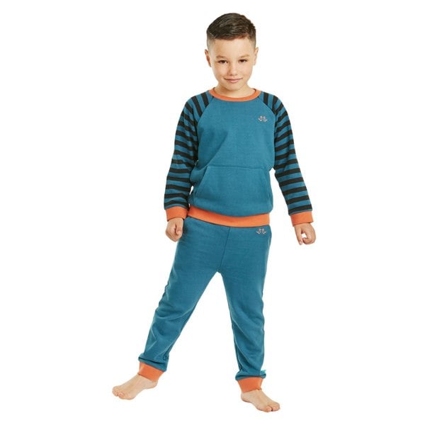 Luca and Rosa Forest Green Striped Boys Lounge Set