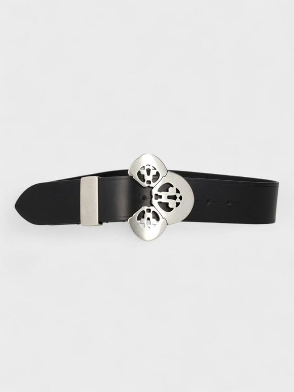 Isabel Marant Adaria Sculptured Buckle Belt Black