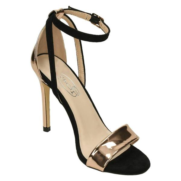 Spot On Ladies Spot On High Heel Ankle Strap Sandals