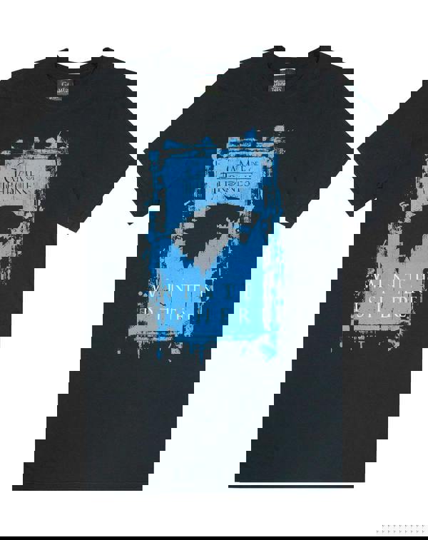 Game of Thrones Mens Black Stark House Direwolf Graphic With Slogan Short Sleeved T-Shirt